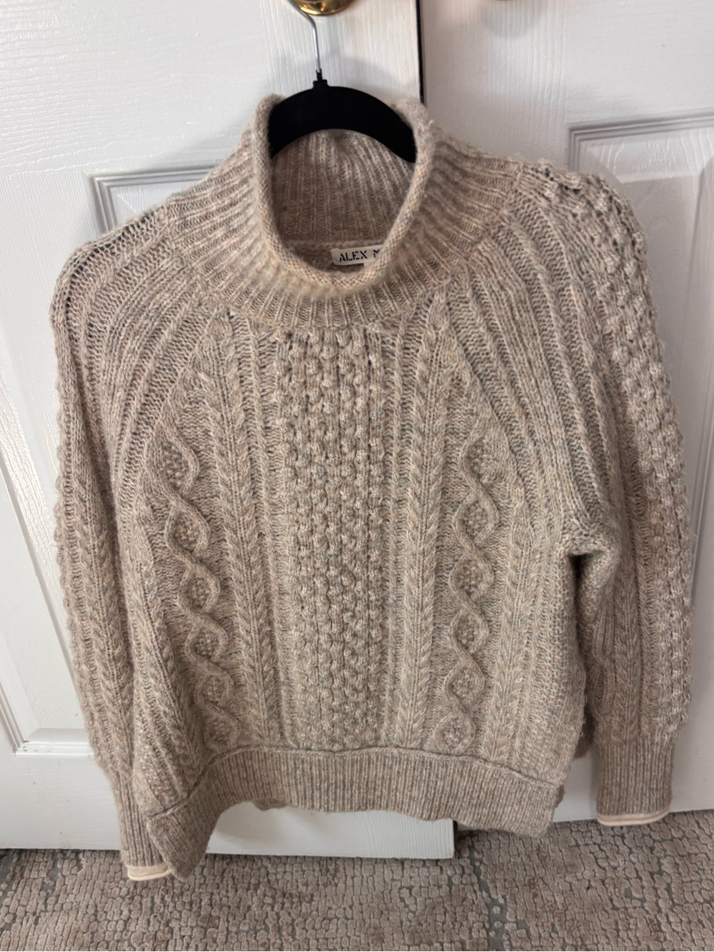 Alex Mill Cream Cable-Knit Turtleneck Sweater women’s small